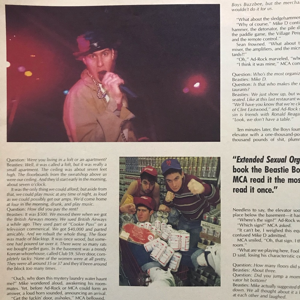 Beastie Boys Spin Magazine ‘87 - Picture 5 of 6